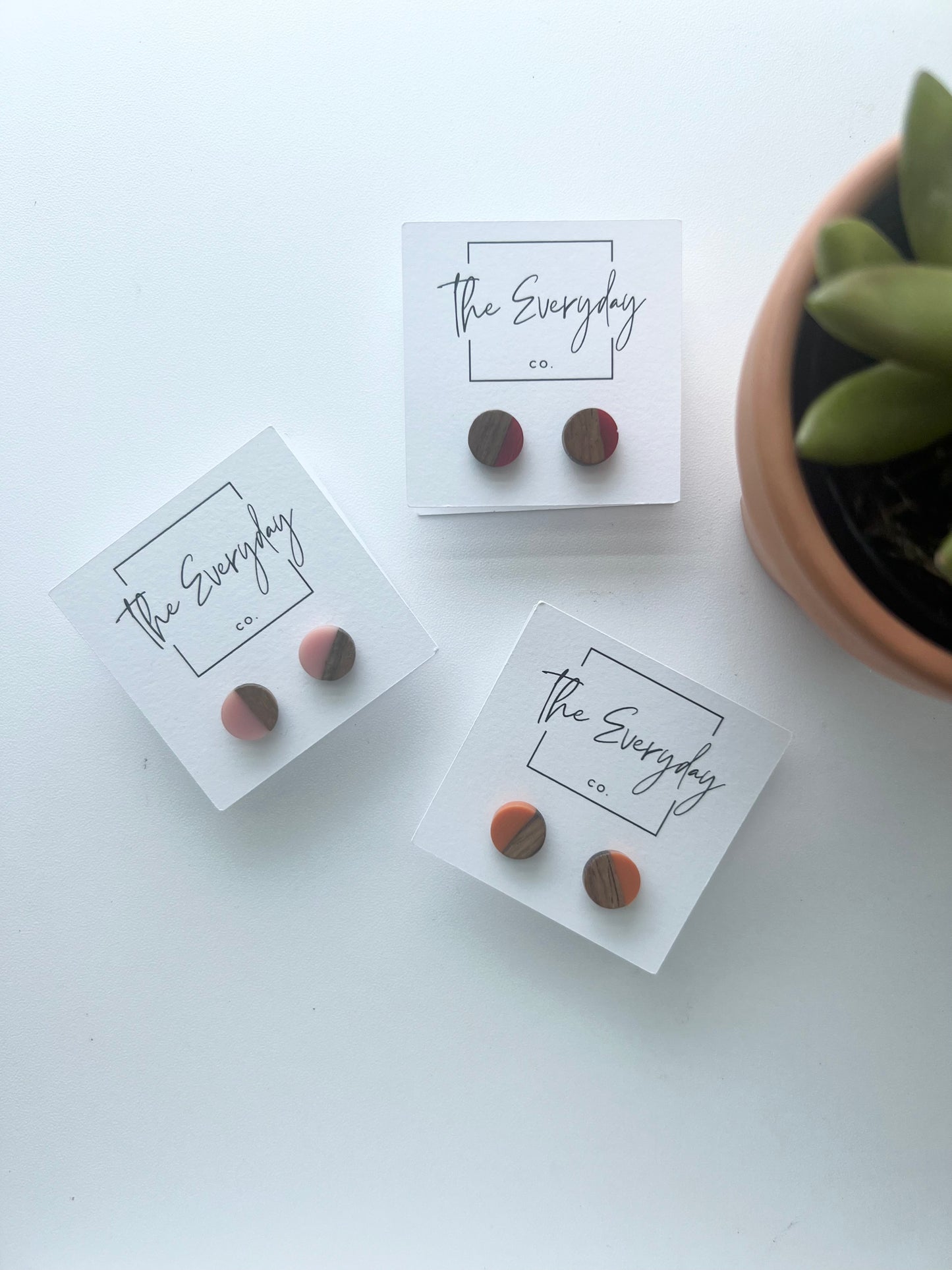 Resin & Wood Stud Earring