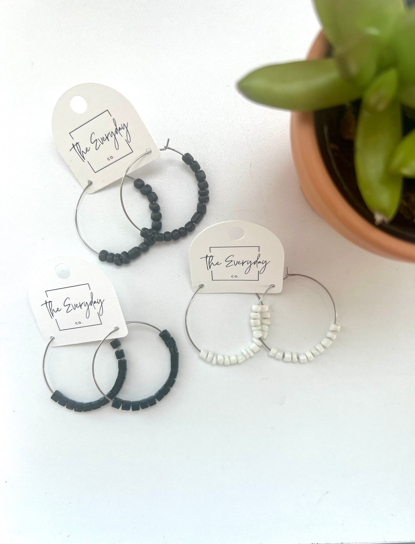 Delicate Beaded Hoops