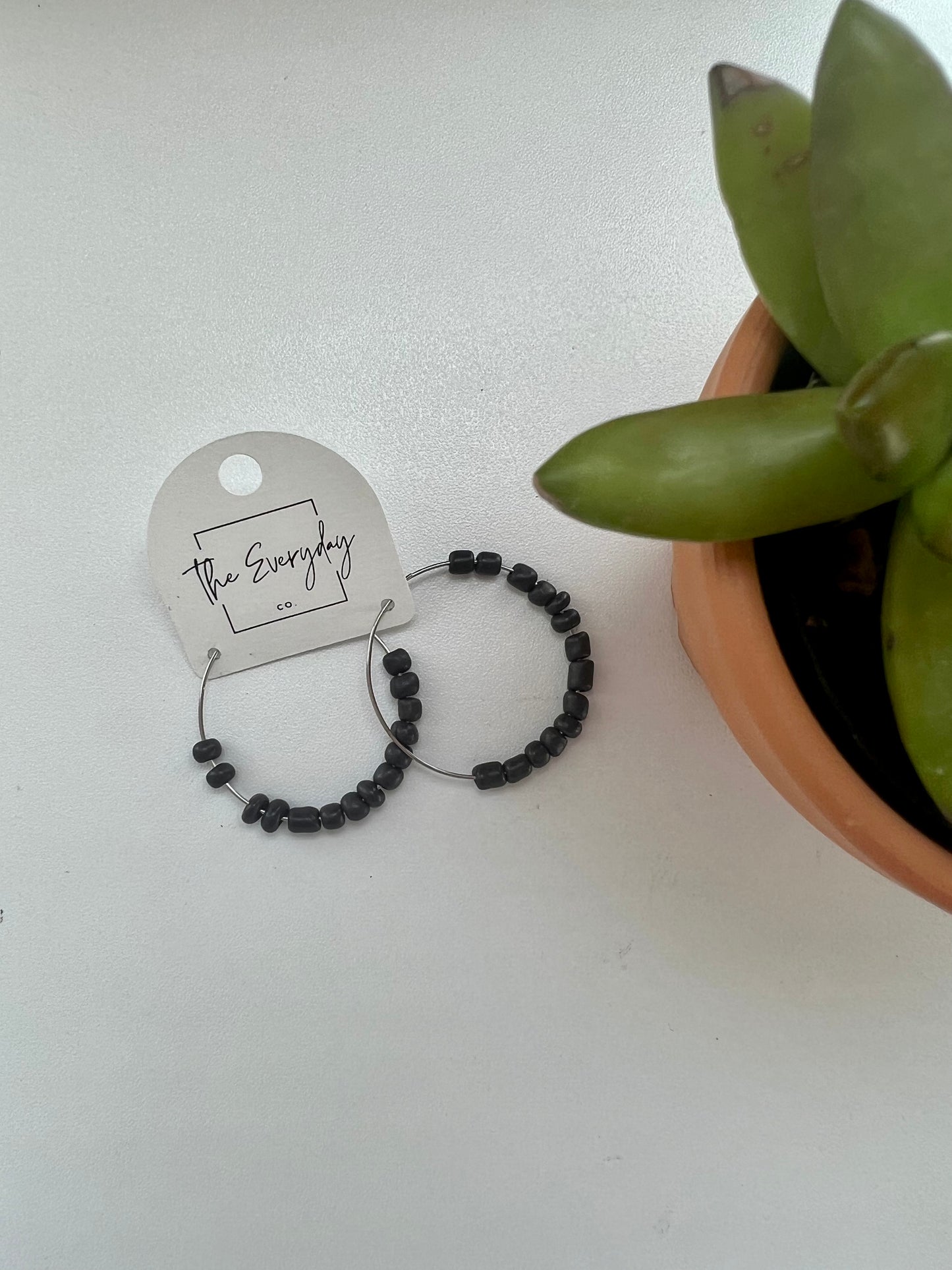 Delicate Beaded Hoops