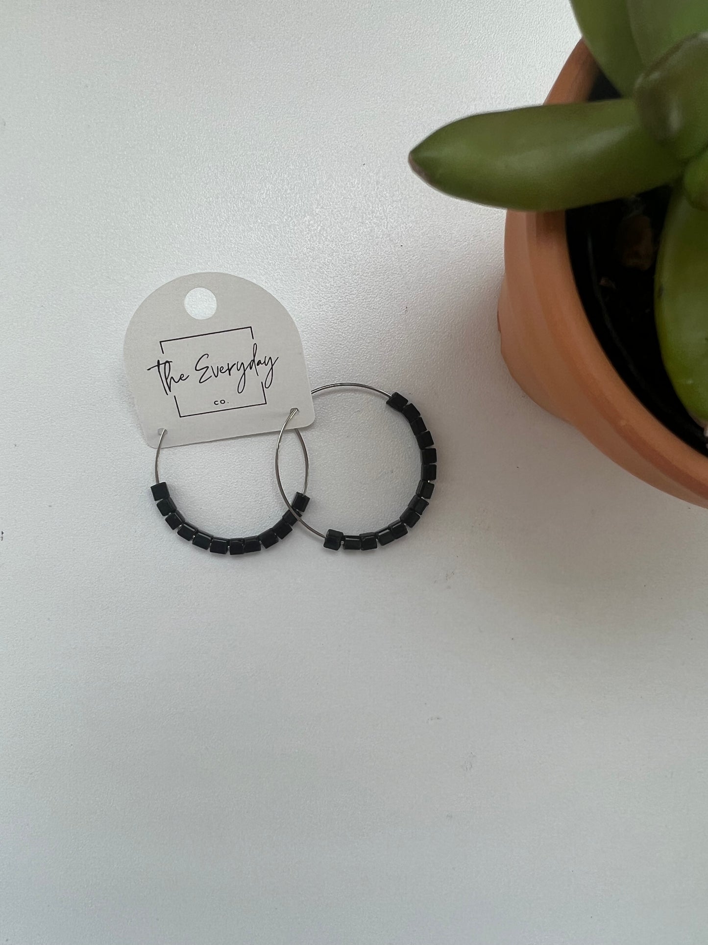 Delicate Beaded Hoops