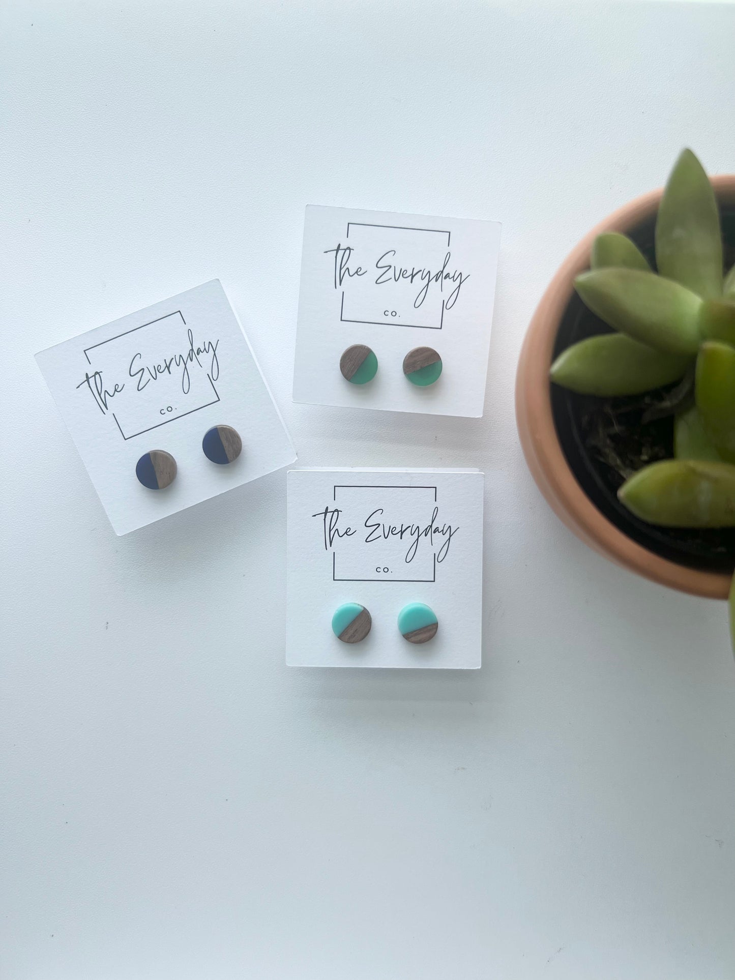 Resin & Wood Stud Earring