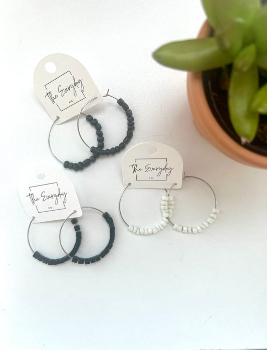 Delicate Beaded Hoops